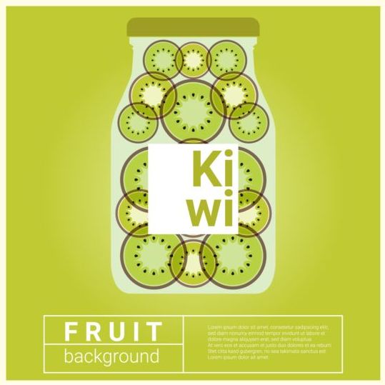 Water fruit recipe with kiwi vector background