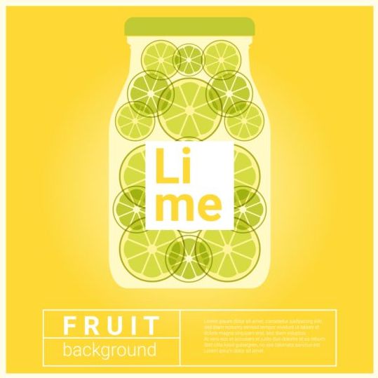 Water fruit recipe with lime vector background