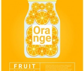 Water fruit recipe with orange vector background