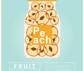 Water fruit recipe with peach vector background