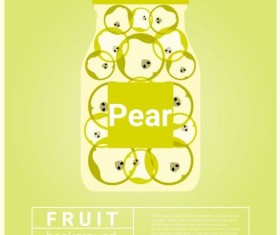 Water fruit recipe with pear vector background
