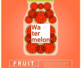 Water fruit recipe with watermelon vector background