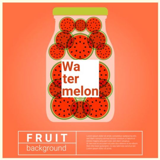 Water fruit recipe with watermelon vector background
