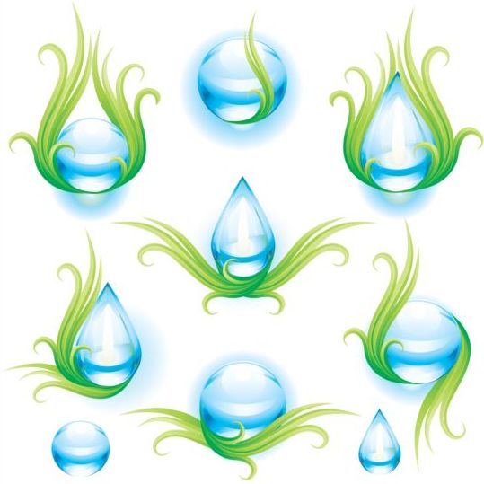 Water with green eco vector illustration