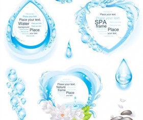 Water with nature frames vectors