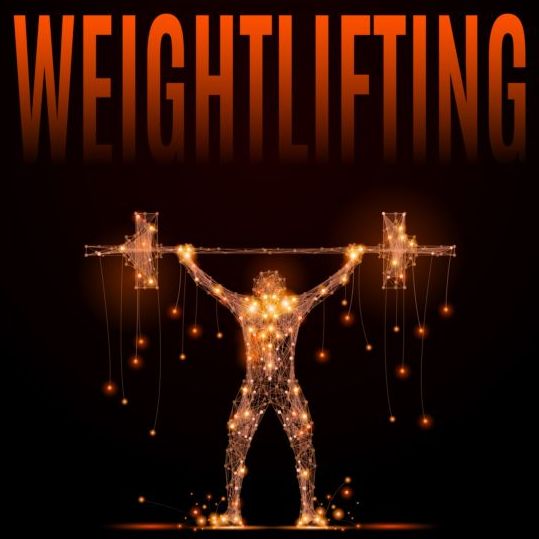 Weightlifting geometric illustration vector