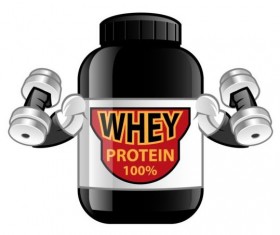 Whey proteins bottle vector template 05