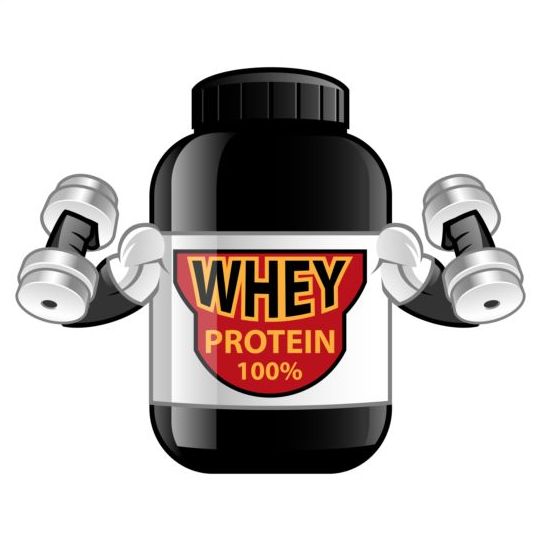 Whey proteins bottle vector template 05