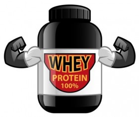 Whey proteins bottle vector template 08