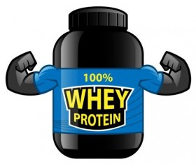 Whey proteins bottle vector template 09