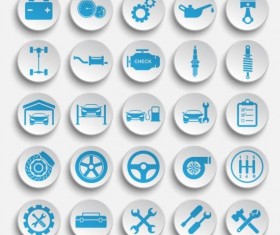 White car icons vector set