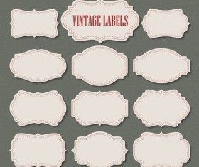 White retro labels vector
