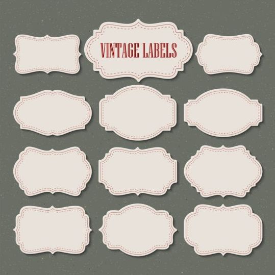 Download White retro labels vector free download