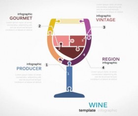 Wine infographics template vector