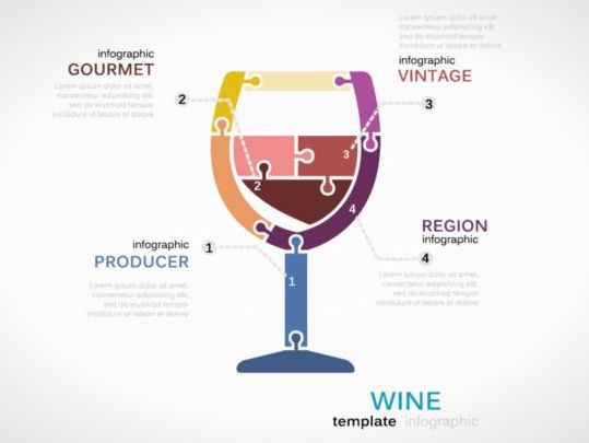 Wine infographics template vector