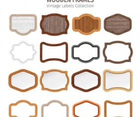 Wood frame vintage lables vector
