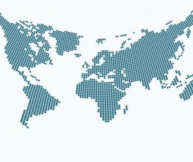 World maps with round dots vector