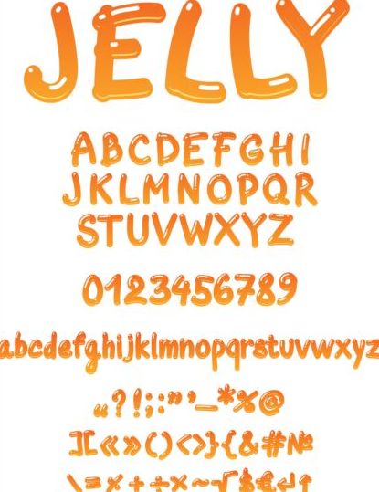 Yellow jelly alphabet vector