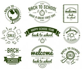 green back to school labels vector
