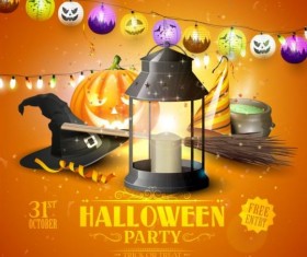 halloween modern party orange styles vector
