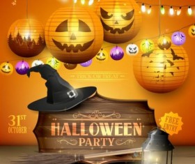halloween orange party vector design