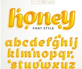 honey styles alphabet vector