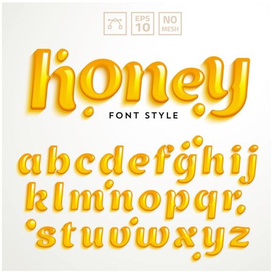 honey styles alphabet vector free download