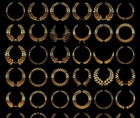 laurel wreaths ornaments vector