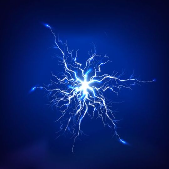 lightning with blue background vector 02
