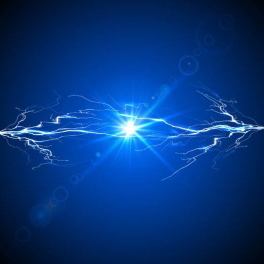 lightning with blue background vector 03