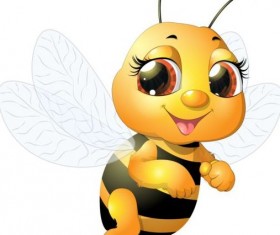 lovely cartoon bee set vectors 01