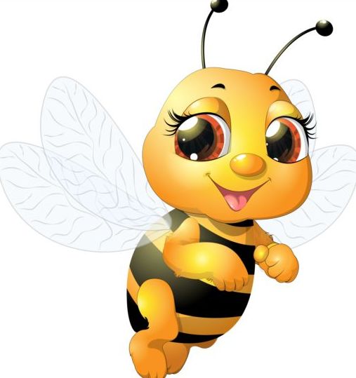 lovely cartoon bee set vectors 01