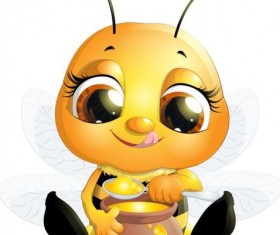 lovely cartoon bee set vectors 03