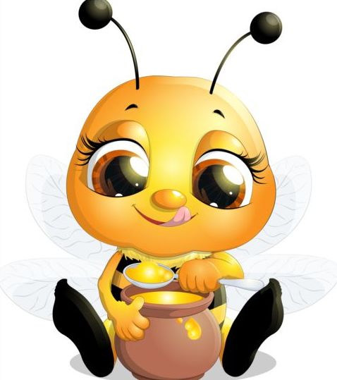 lovely cartoon bee set vectors 03