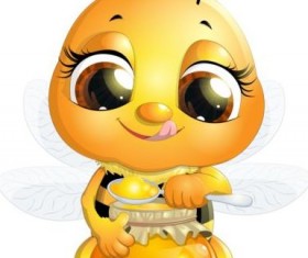 lovely cartoon bee set vectors 04