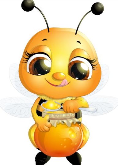 lovely cartoon bee set vectors 04