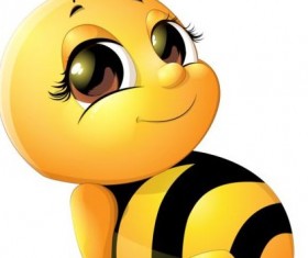 lovely cartoon bee set vectors 05