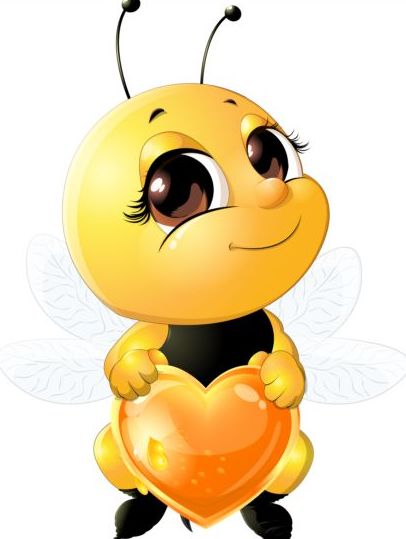 lovely cartoon bee set vectors 06