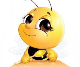 lovely cartoon bee set vectors 07