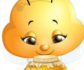 lovely cartoon bee set vectors 08