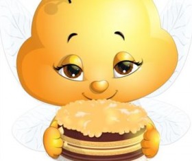 lovely cartoon bee set vectors 09