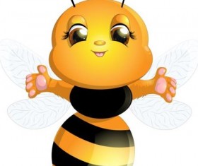 lovely cartoon bee set vectors 10