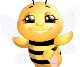 lovely cartoon bee set vectors 11