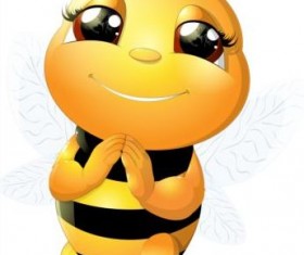 lovely cartoon bee set vectors 12