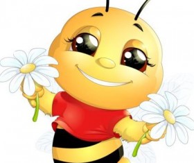 lovely cartoon bee set vectors 13