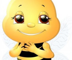 lovely cartoon bee set vectors 14