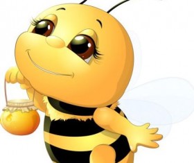 lovely cartoon bee set vectors 15