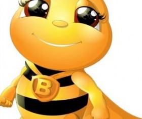 lovely cartoon bee set vectors 16