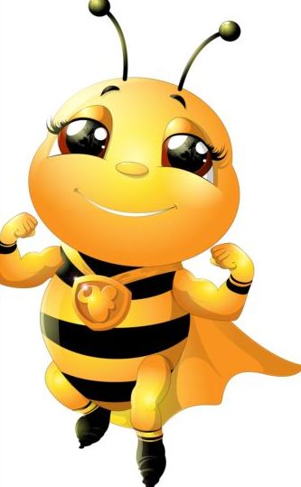 lovely cartoon bee set vectors 17