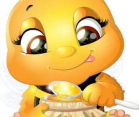 lovely cartoon bee set vectors 18